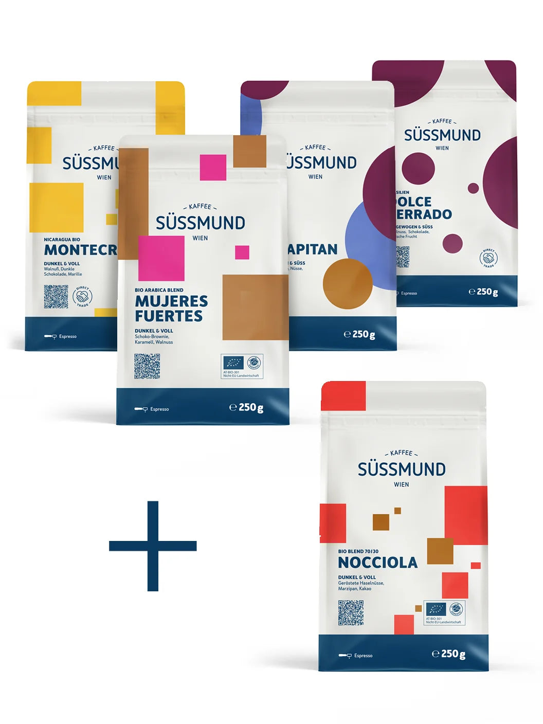 Süssmund Kaffee Espresso Pack Découverte 4+1 x 250g